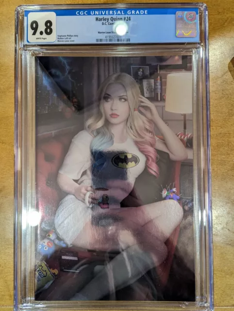 Harley Quinn #24 CGC 9.8 Warren Louw FOIL Exclusive 1ST FIRST HARLEY WHO LAUGHS