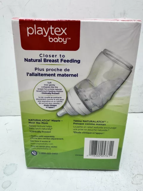 Playtex Baby Nurser Drop-Ins 4 oz. Bottle Liners 100 Count Pack New & Sealed!