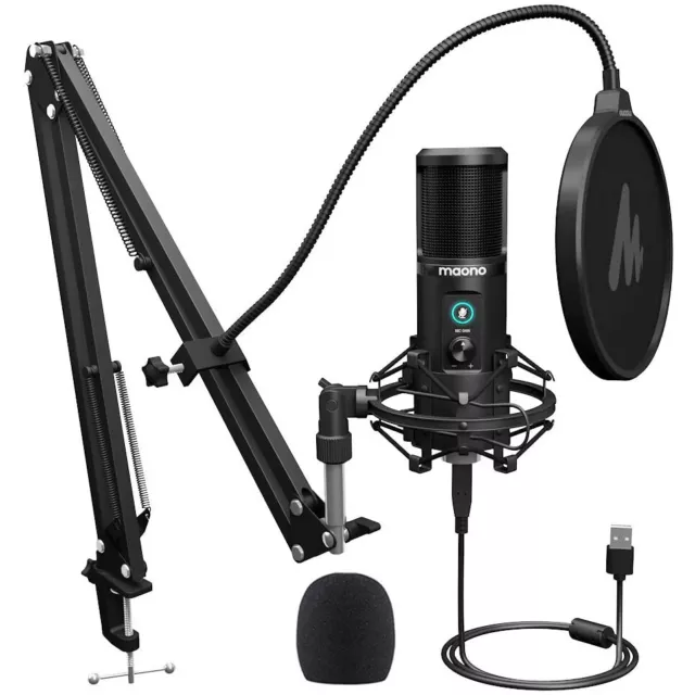 Maono AU-PM421 Professional Microphone 192KHZ/24BIT Podcast Mic with Desk Mount