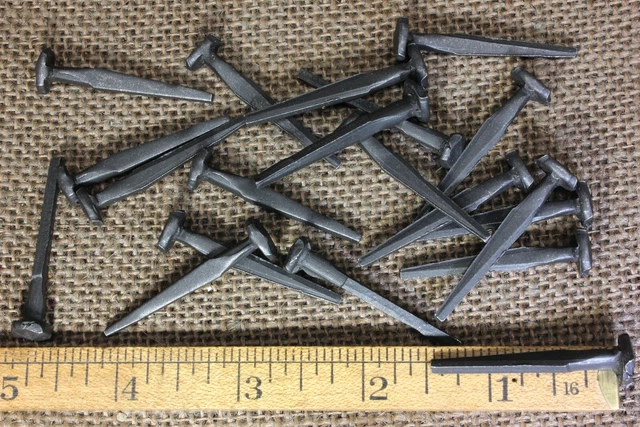 1 1/2" Rose Head 20 Nails Square Wrought Iron Vintage Rustic Decorative Historic
