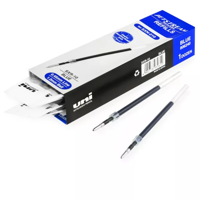 Uni-Ball Jetstream SXN-210 Retractable Pen Refills - 1.0mm - Blue Ink - 12 Pack