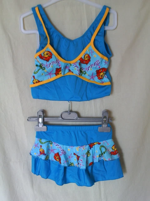 Maillot de bain deux pièces triangle fille, bleu | BERMUDES 2P