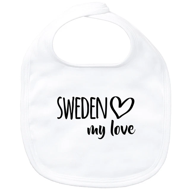 Bavaglino bambino Sweden my love idea regalo souvenir compleanno collo di Natale