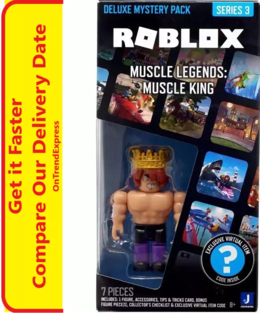 Roblox Deluxe Mystery Pack Action Figure Series 1 2 - Includes Exclusive  Virtual Item (Choose Figure) (Muscle Legends: Muscle King) : :  Toys & Games