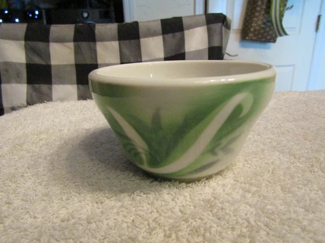 Vintage Syracuse China Hotel Restaurant Railroad 3.75" Bowl White Green Flower P