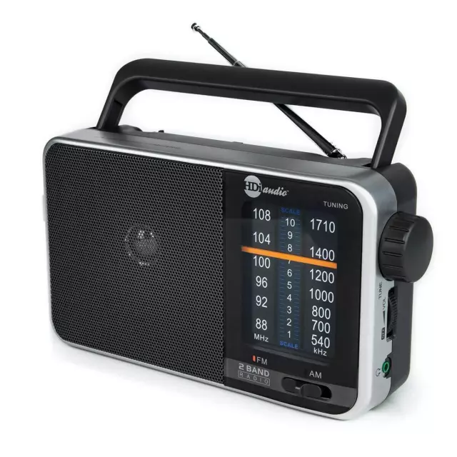 Vintage Portable AM/FM Desktop Radio, Battery or AC Powered, Headphone Jack