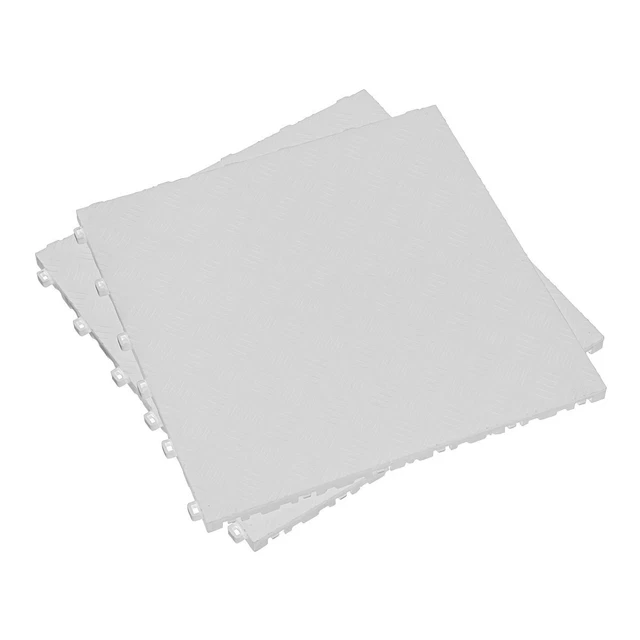 Sealey FT3W Polypropylen Boden Fliesen 400 x 400mm - Weiß Riffelblech - Pack 9