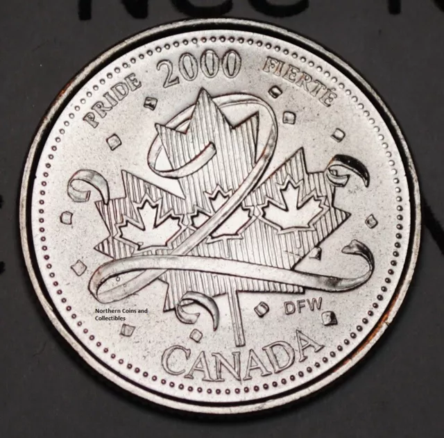 Canada 2000 January Pride 25 cents UNC Millenium Series Canadian Quarter