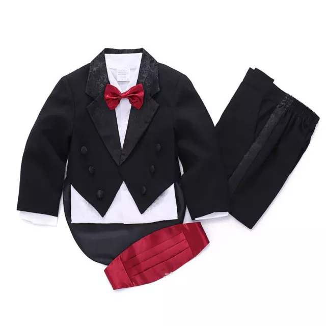 New Boys 4 Piece Suit Bow Tie Waistcoat Black Trousers Shirt Joe Cooper 0-7 Year