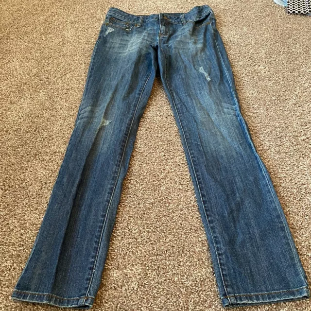 Apt.9 Womens Mid Rise Medium Wash Straight Leg Jeans Size 8