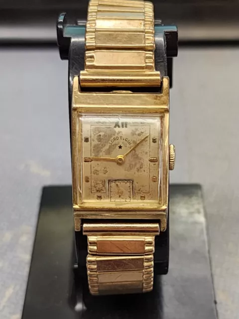Vintage Working 1946 Lord Elgin 559 15/0s 21j Gold Filled Men's Wristwatch