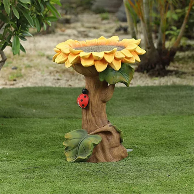 Bird Bath & Feeder Pedestal Free Standing Outdoor Garden Bird Table Ornament