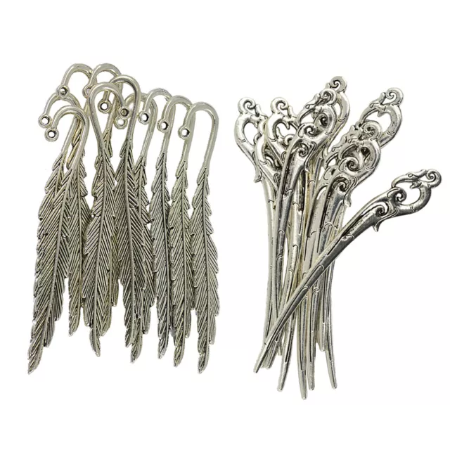 Pack of 20 Charming Tibetan Silver Beading Feather Phoenix Bookmark With Loop