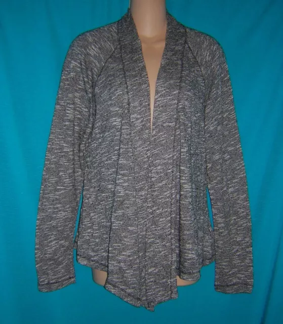 *Sonoma Lifestyle Black Marled 100% Cotton Long Sleeve Open Front Sweater **M/L*