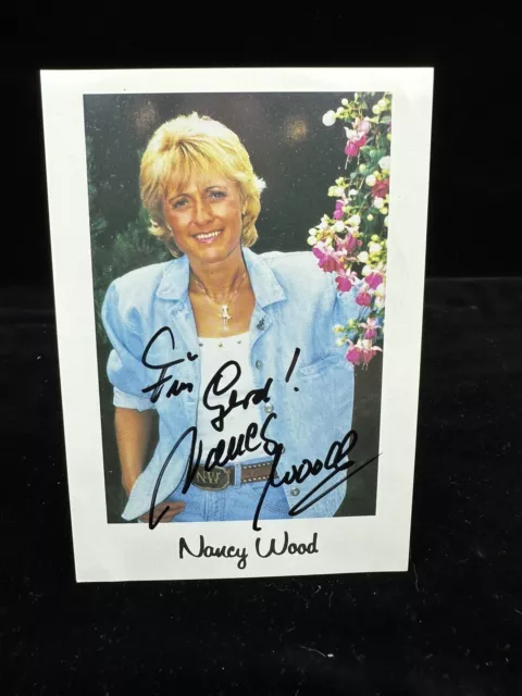 Autogrammkarte - " NANCY WOOD   "  neuwertige Sammler Karte -HANDSIGNIERT