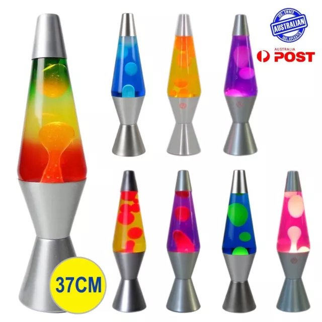 Lava Lamp 37cm Night Light Decor Various Colours Party Silver Base Large AUS