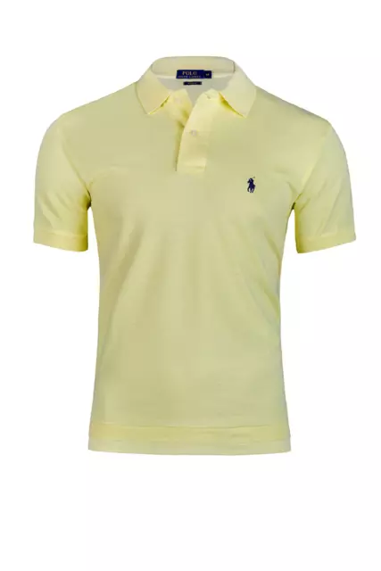 Polo Ralph Lauren uomo giallo vestibilità personalizzata manica corta nuova maglietta top