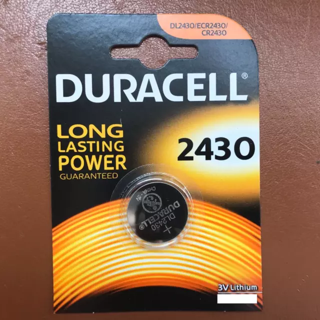 Duracell CR2430 3V Lithium Coin Cell Battery DL2430 K2430L 2430 LONGEST EXPIRY