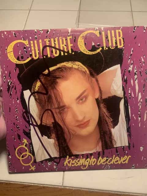 CULTURE CLUB BOY GEORGE signed autograph KISSING TO BE CLEVER LP VINLY