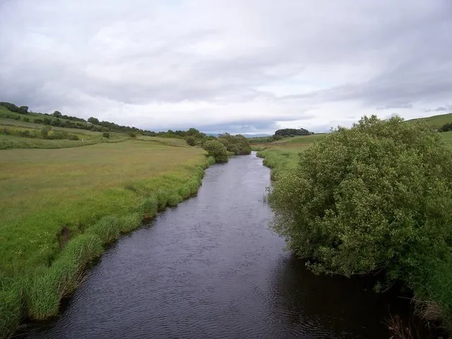 Photo 6x4 The River Nith Corsencon Looking downstream on a cloudy June ev c2009