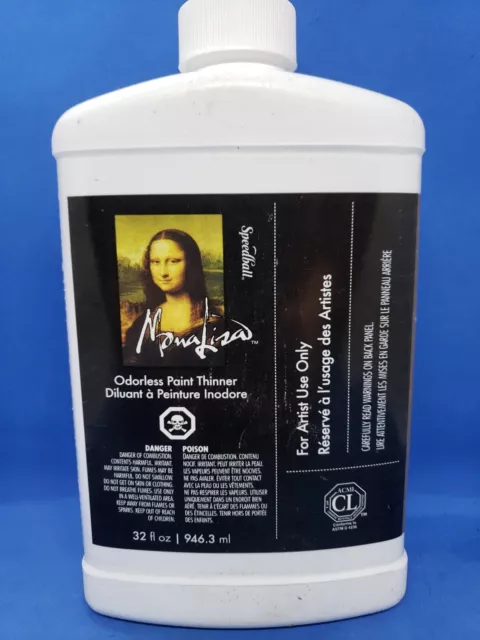 Speedball Art Mona Lisa Odorless Paint Thinner 32fl Oz For Artist Use Only- NEW