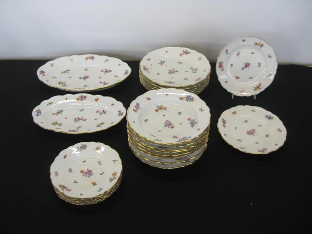 30+ Carl Teiche Meissen Teller Oval Mit Goldrand, 3 meissen teller