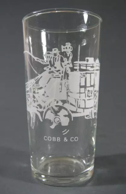 Retro/vintage 50s-60s Swanky Swig glass/tumbler Cobb & Co horse & stagecoach