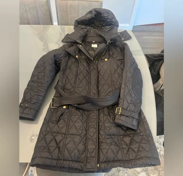 Burberry Quilted Jacket Black Size L Fits US6/8 EXCELLENT CONDITION