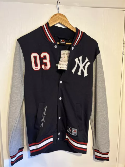 New York Yankees MLB Baseball Men Majestic Varsity Navy Jacket - XS - BNWT -