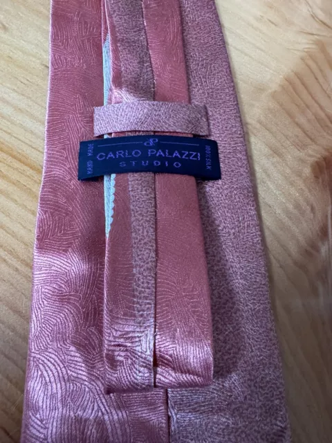 CARLO PALAZZI MENS Necktie Designer Tie Pink 100% Silk Vintage $16.99 ...