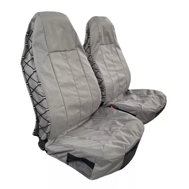Universal Canvas Tactical Seat Covers For Cars Trucks SUV Front Pair - Grey