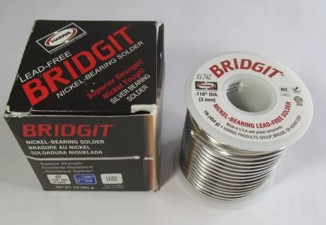 New 1Lb Roll Bridgit Brgt61 Lead-Free Nickel-Bearing Solder For Copper/ Brass