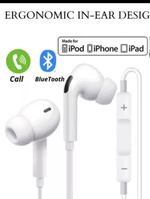 Earphones Headphones For Iphone Ipad Samsung Hands Free With Mic 3.5Mm Aux