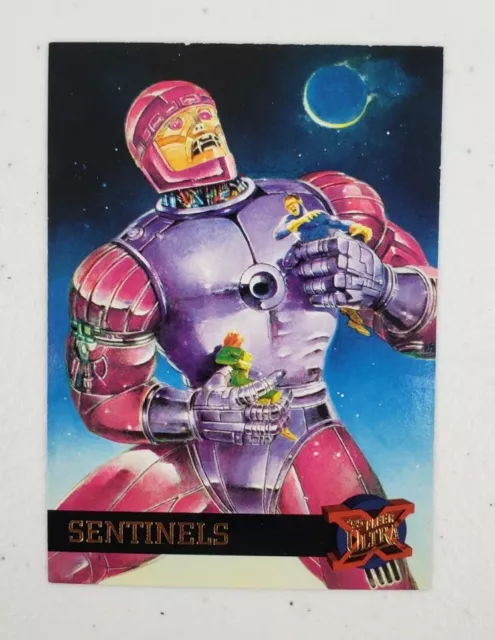 Marvel Fleer Ultra X-Men '95 Sentinels Trading Card #42 Embossed Gold Foil