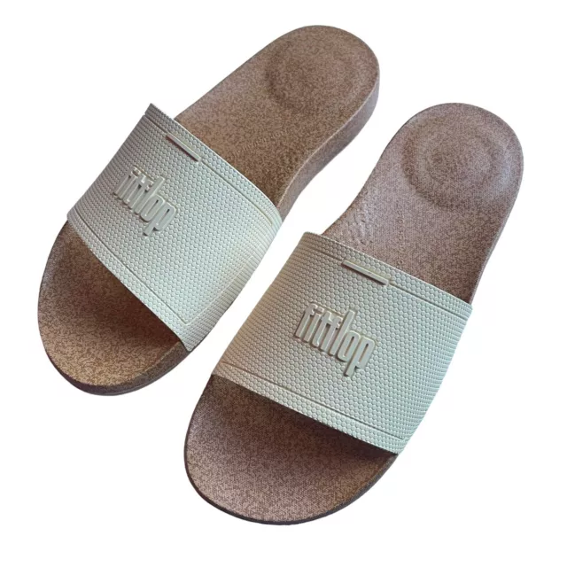 Fitflop Iqushion Womens Size 10 Cushion Rubber Slip-on Slides Sandals Yellow New
