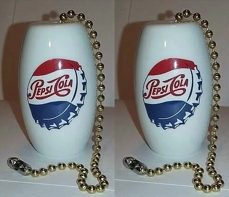 A Charming Set of 2 Pepsi Cola Ceiling Light / Fan Pull # 1