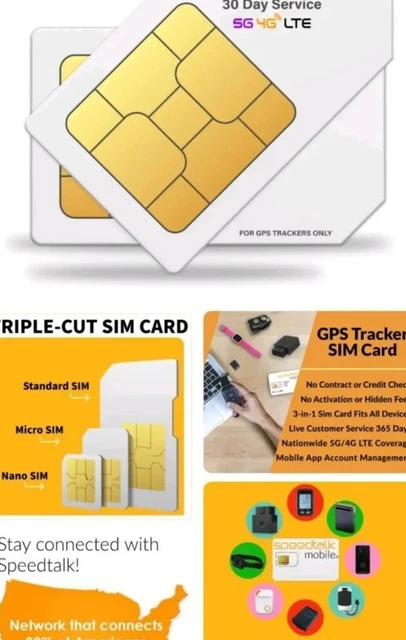 SIM CARD for Car GPS Tracker Relay GSM Locator Hidden Real Time Tracking Device
