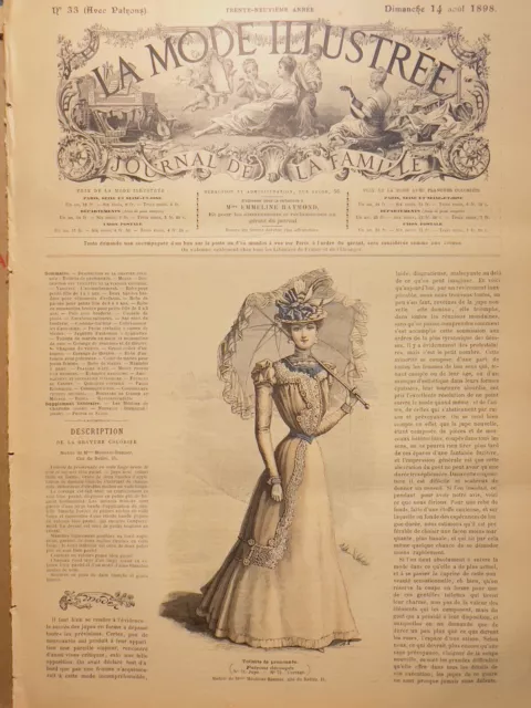 Antico Magazin 1898 Donna Mode Beaute Illustration Tinto Rivista Raro