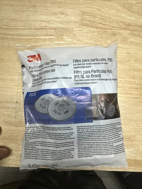 Filtro de partículas 3M 2078, P95, nivel de molestia alivio orgánico de vapor/ácido gas