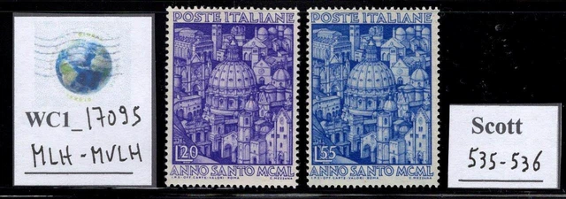WC1_17095. ITALY. 1950 HOLY YEAR set. Sc. 535-536. MLH-MVLH