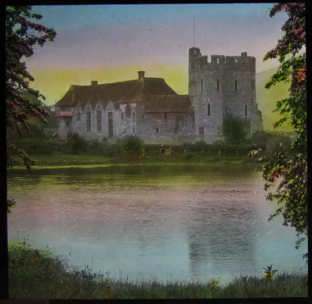 Glass Magic Lantern Slide STOKESEY MANOR ( SALOP ) C1925 PHOTO ENGLAND