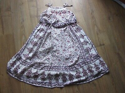 Girls Purple & Cream Floral Maxi Dress. Aged 7 Years. From Next.
