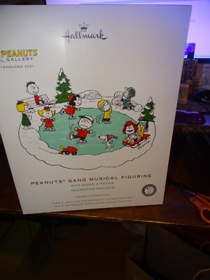 peanuts gang ice skating pond figurine set