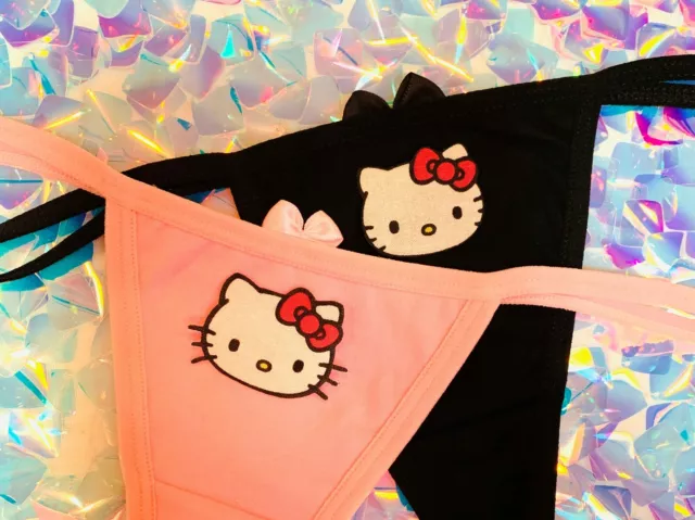 HELLO KITTY WOMENS Panties SEXY THONG Underwear Panty Naughty Panties Gift  BOW $14.95 - PicClick