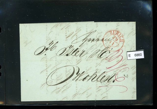 BM2553, Schweiz Vorphilatelie, Brief nach Wohlen (Aargau), aus Zürich, 1844