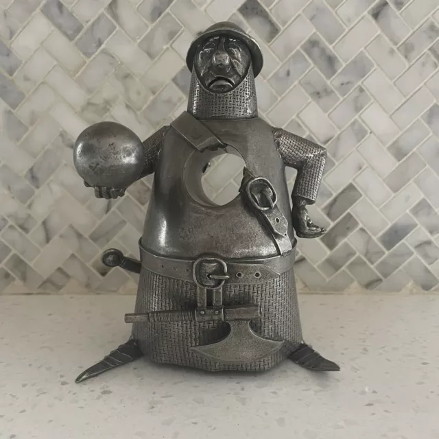 Michel Laude Pewter Soldier Medieval Knight Art Cannonball