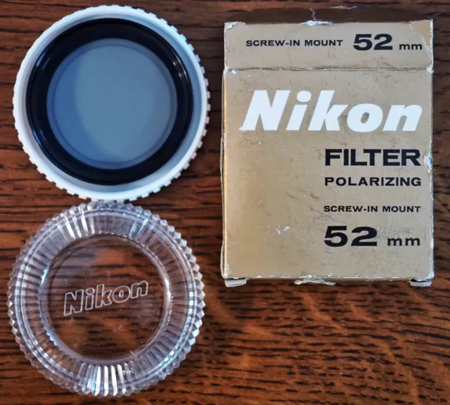 Vintage NIKON 52 mm Polarizing FILTER In Box-In Clean Used Condition