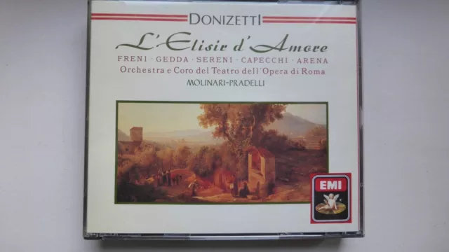 2 CD Donizetti L'Elisir d'Amore Molinari-Pradelli Mirella Freni Nicolai Gedda