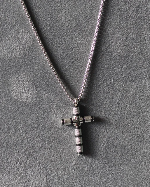 Collana Con Croce Donna Collana Con Ciondolo Croce A Tre Strati - Acciaio Inox, Tono Argento & Oro, Con Catena Croce Metallica Per Uomo/donna - Foto 4