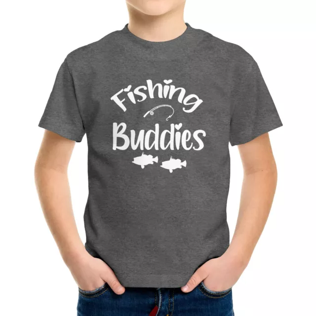 FISHING BUDDIES TODDLER Kids Youth T-shirt Graphic buddy Fisherman